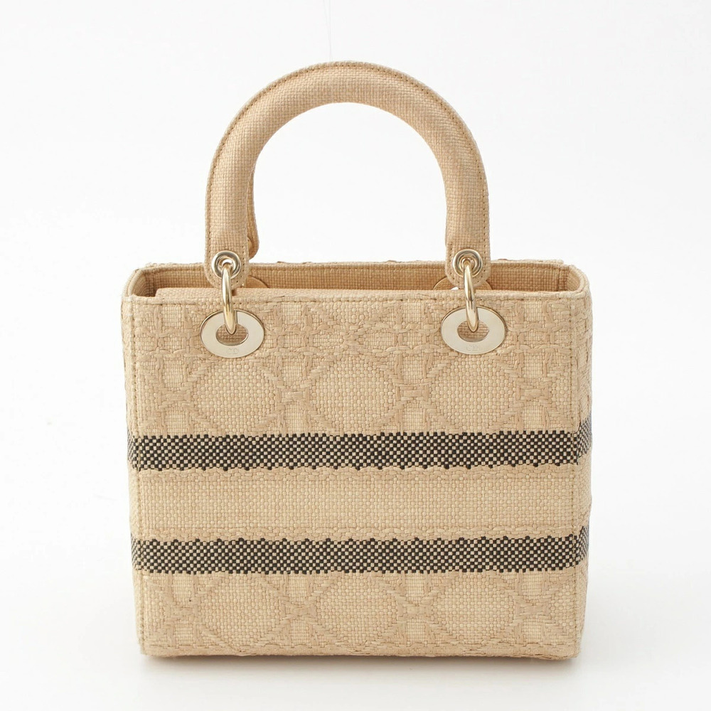 Christian Dior Lady Cannage Raffia Shoulder Handbag - Picture 4 of 8